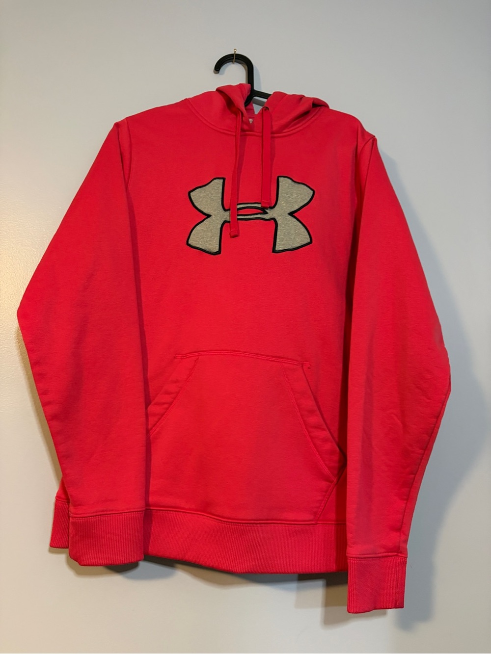 Under Armour Pink Pullover Hoodie with Gray Logo